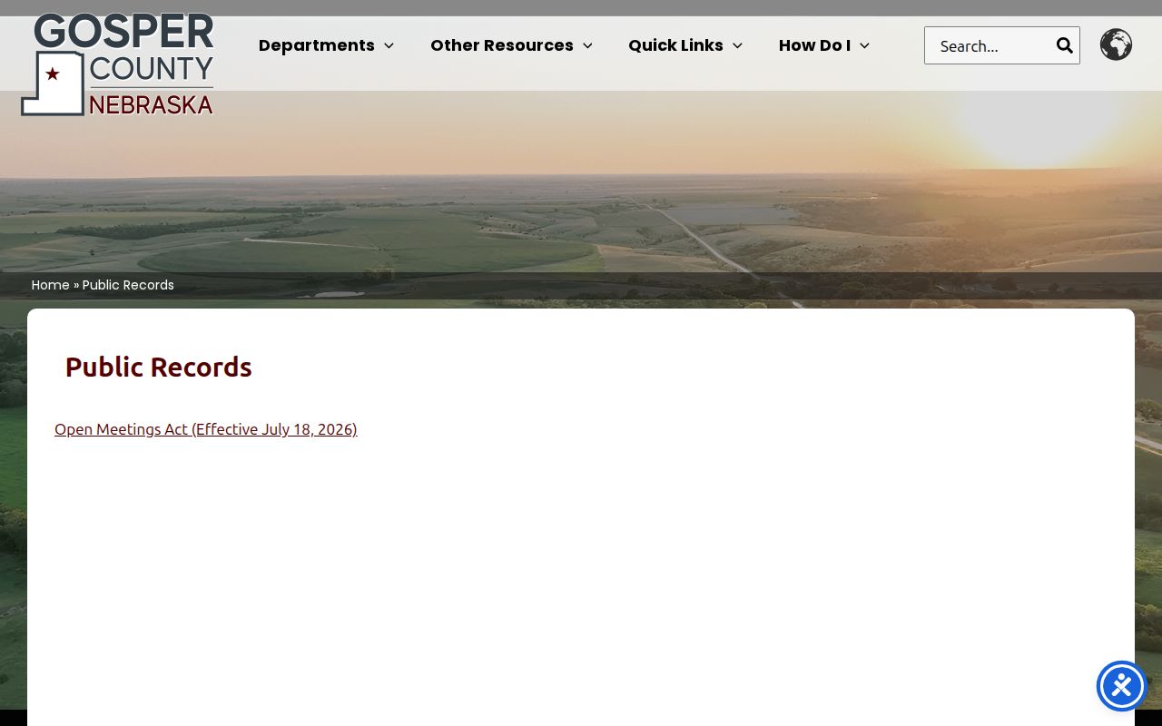 Gosper County warrant records public records request page