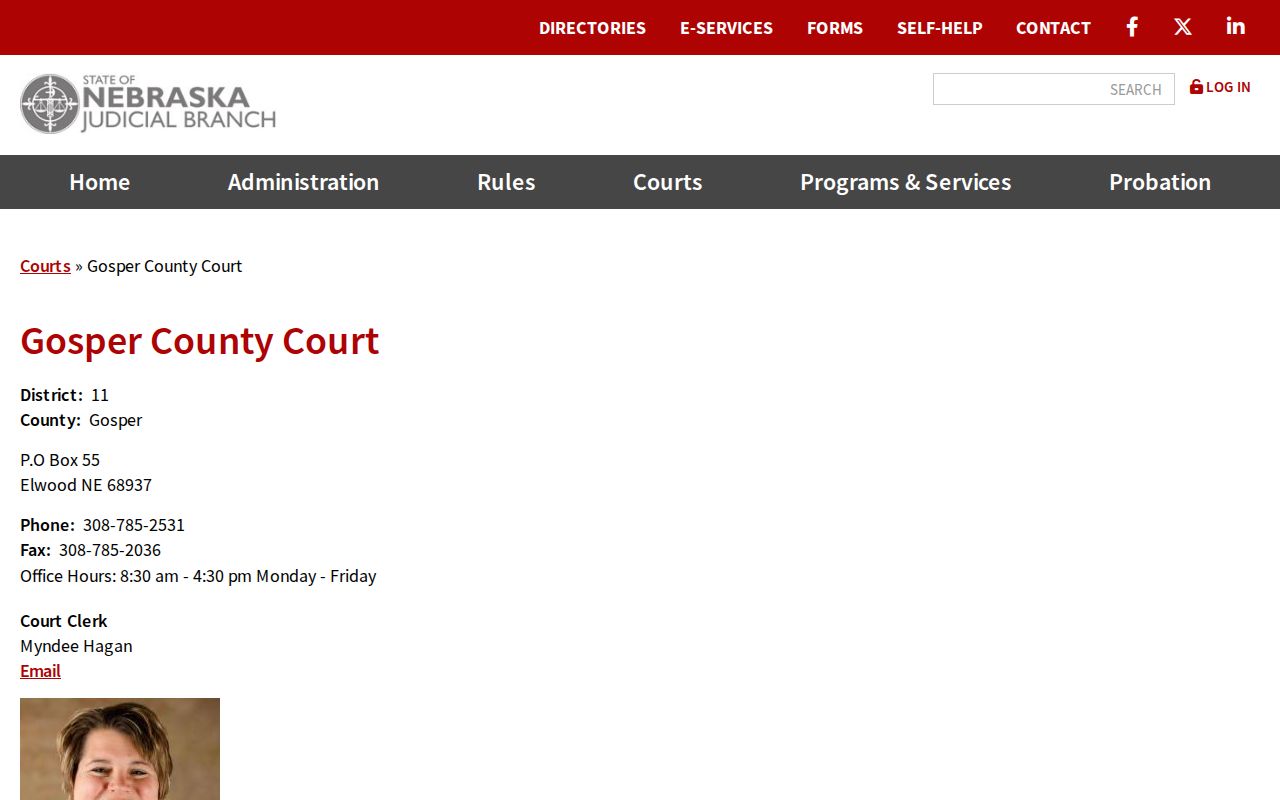 Gosper County arrest warrant records county court contact